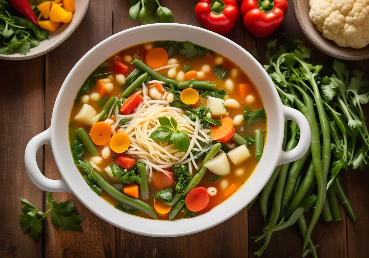 Italian Vegetable Soup with Parmesan (Minestrone)