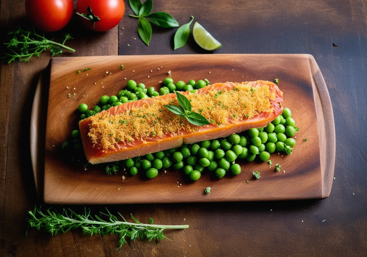 Trout with Parmesan Crust and Stuffed Tomato