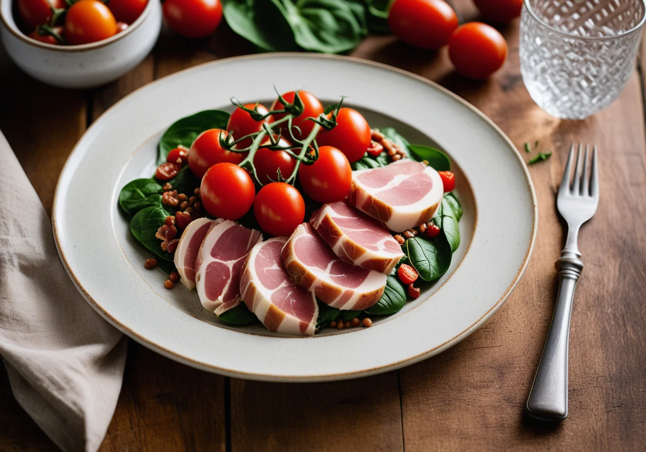 Spinach Salad with Pikeperch