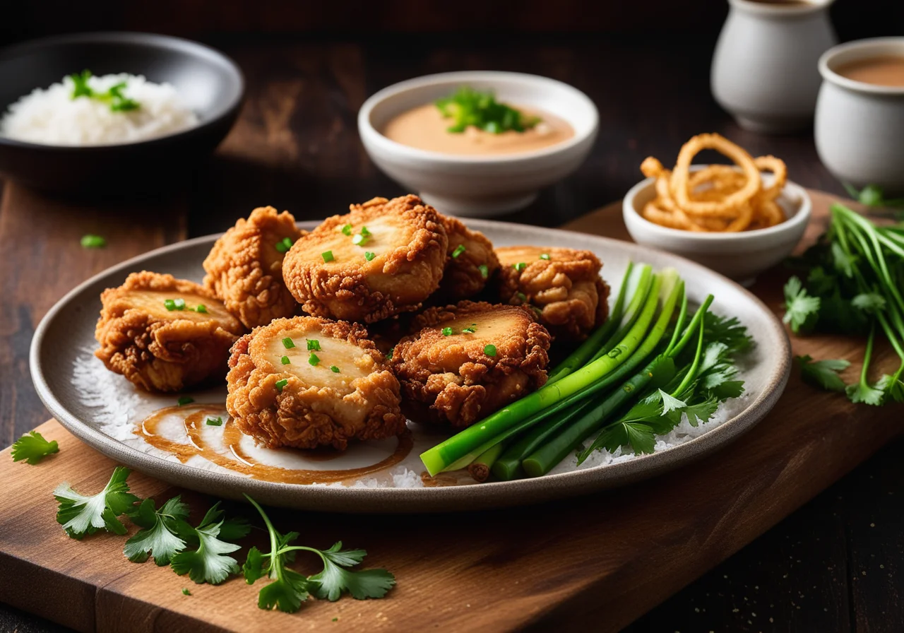 Pan‑fried Chicken Breast in Wan Tan Cups