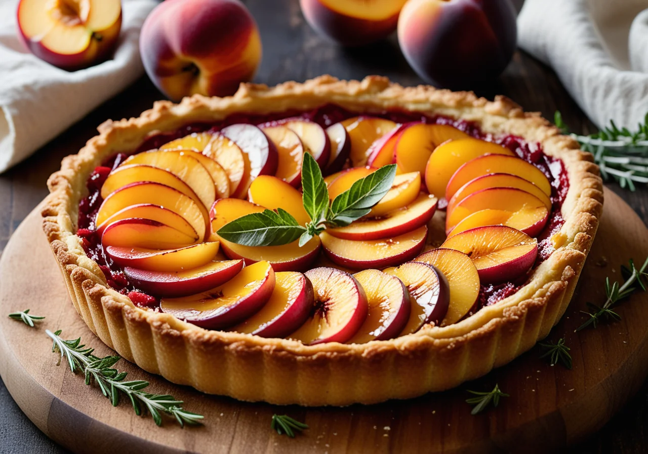 Goat cheese tart with nectarines