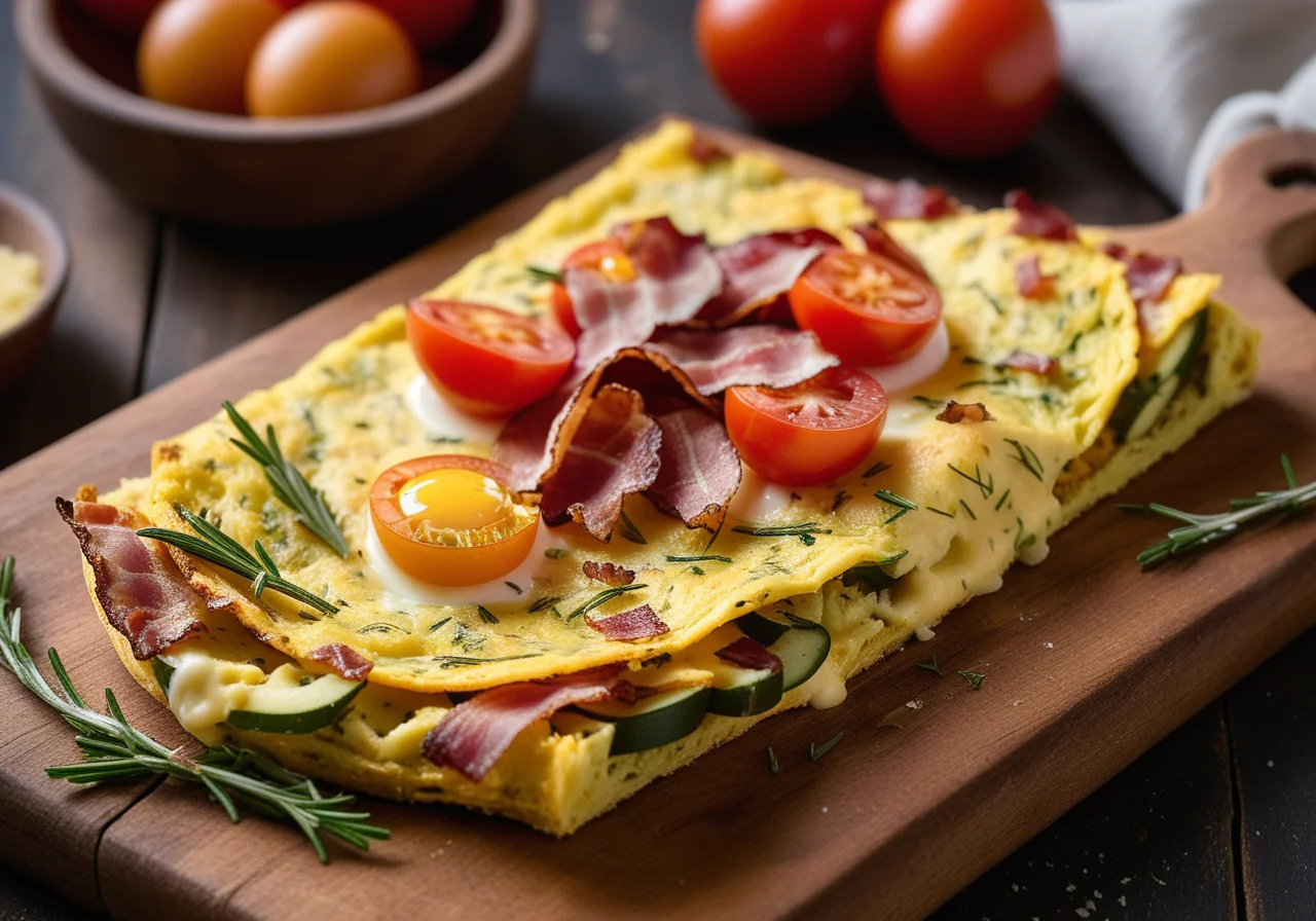 Zucchini Omelette with Bacon