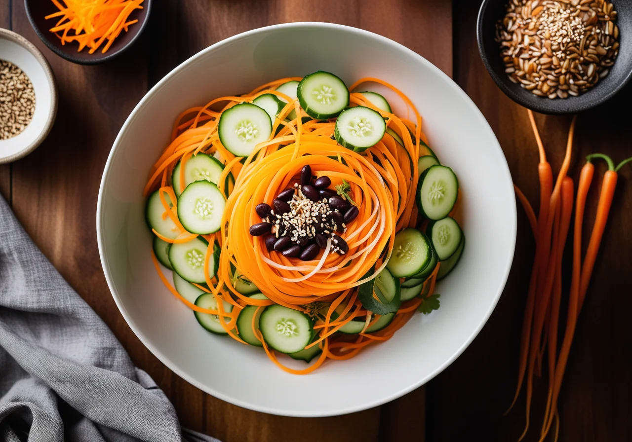 Glass Noodle Salad with Carrots and Cucumber