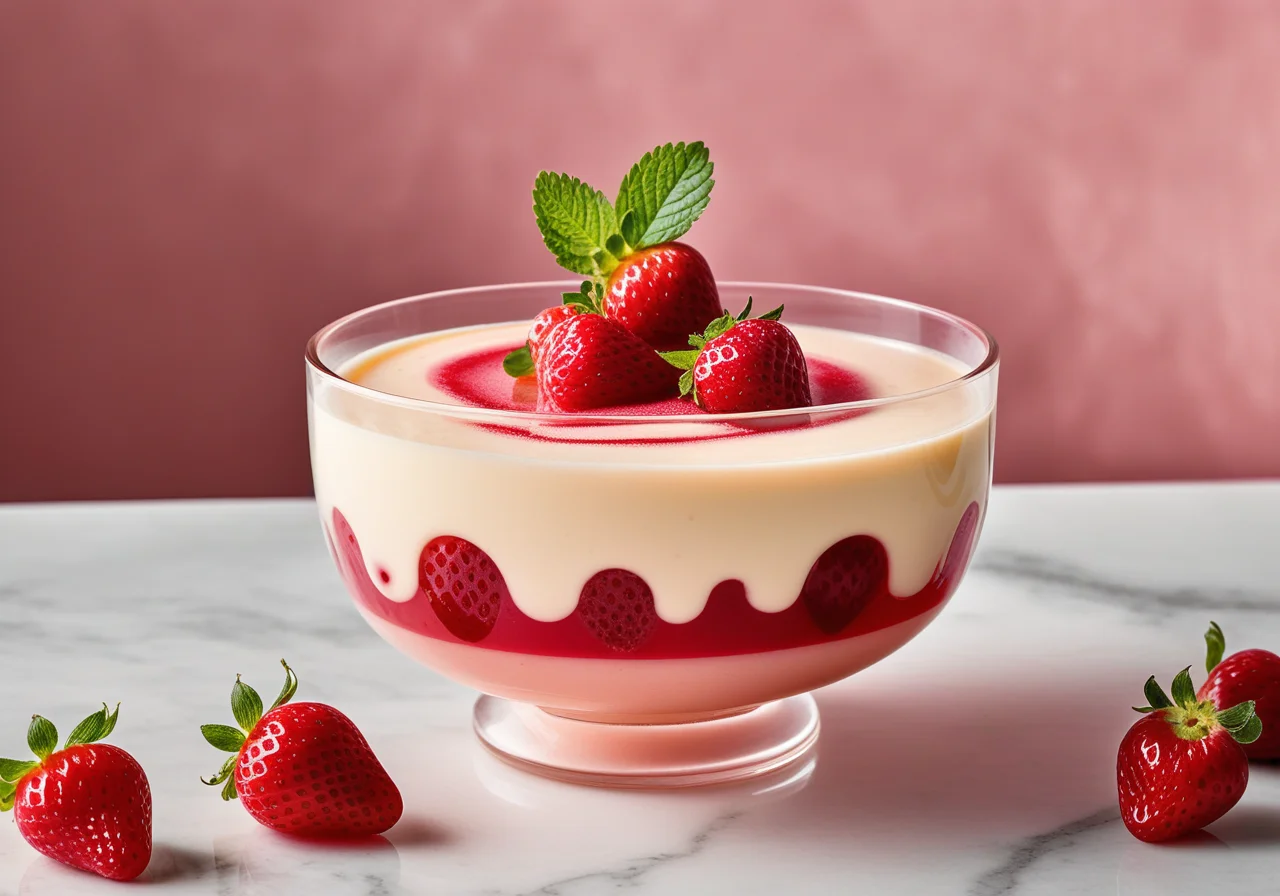 Strawberry- Rhubarb Gelée Dessert