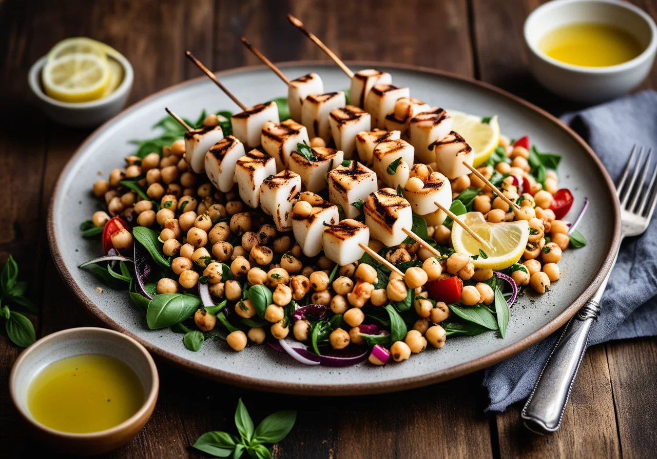 Grilled Squid with Chickpeas
