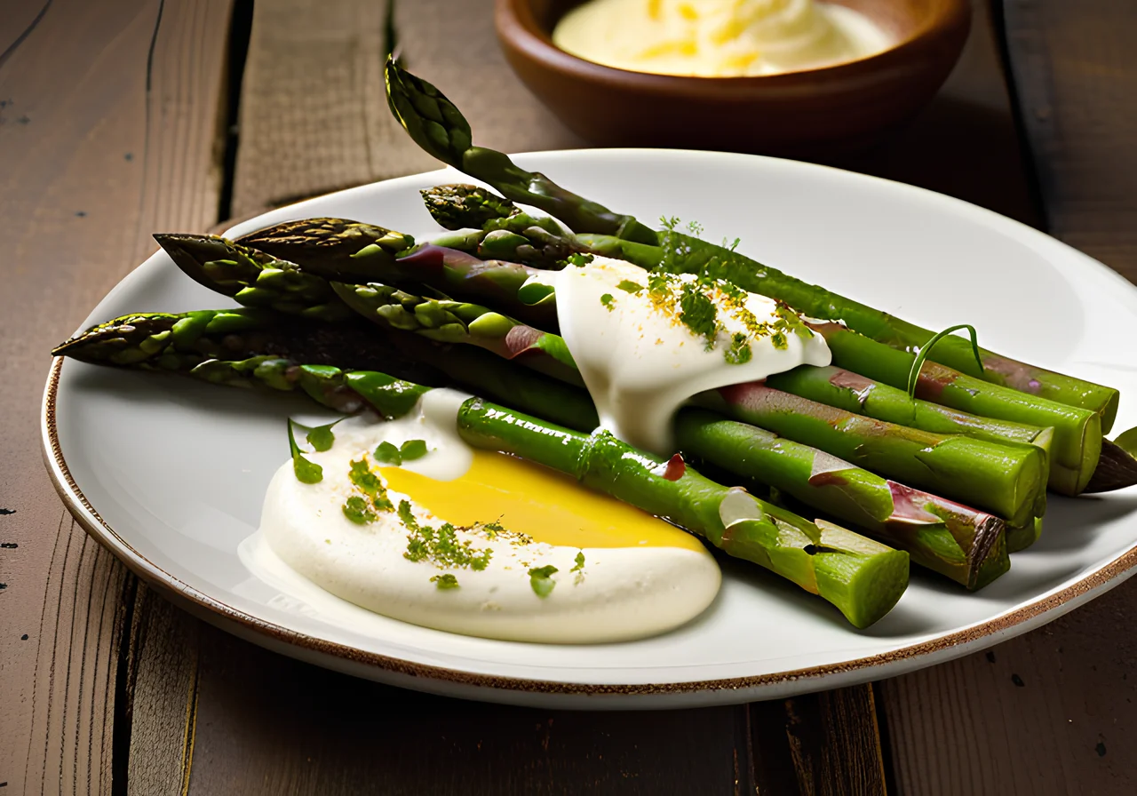 Baked Green Asparagus with Mascarpone