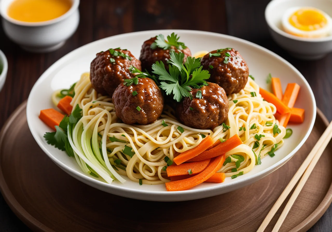 Meatballs with Asian Noodles