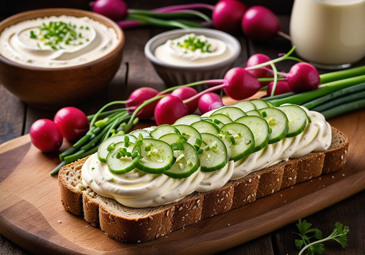 Whole Grain Bread with Cream Cheese