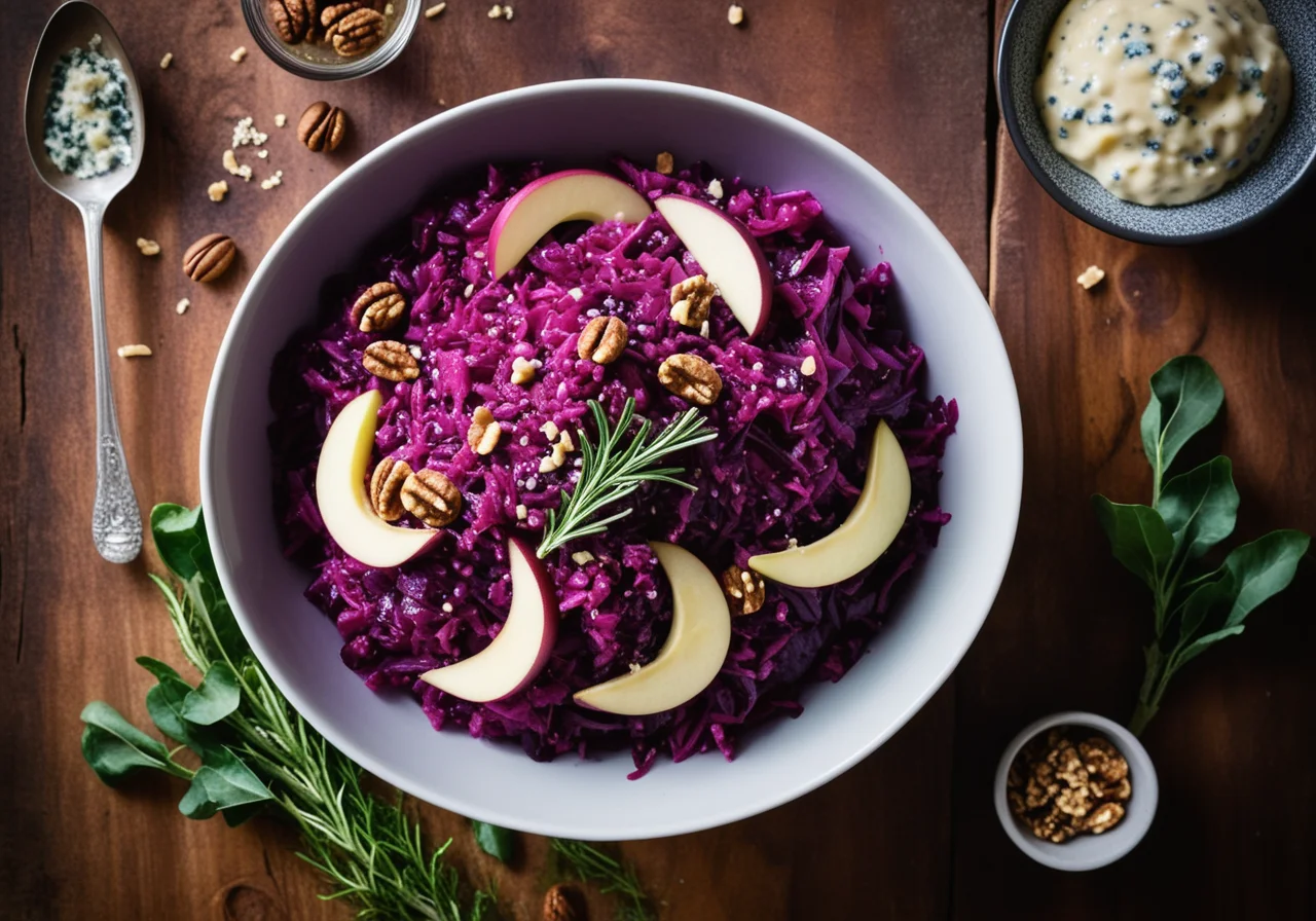 Red Cabbage Pear and Lentil Salad