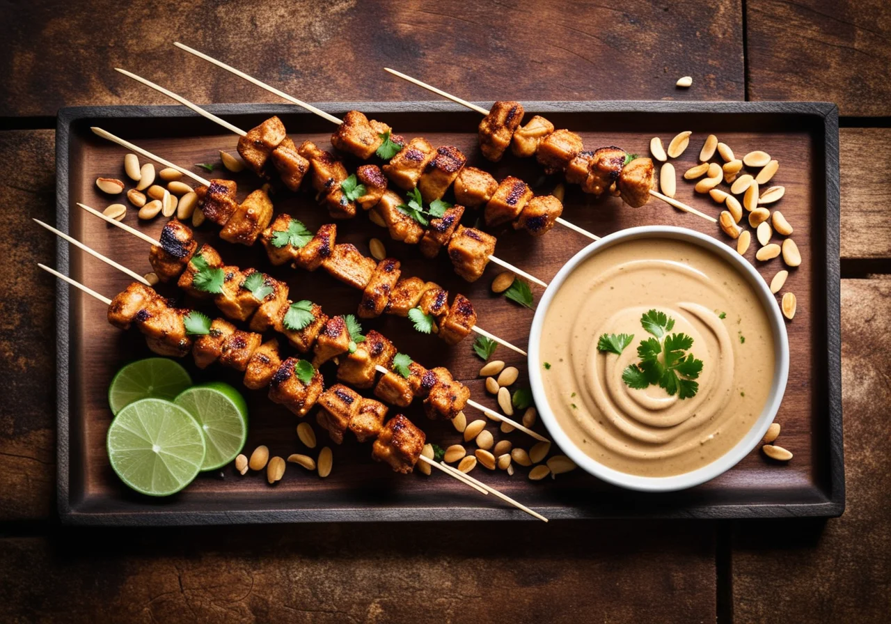 Satay Skewers with Peanut Sauce