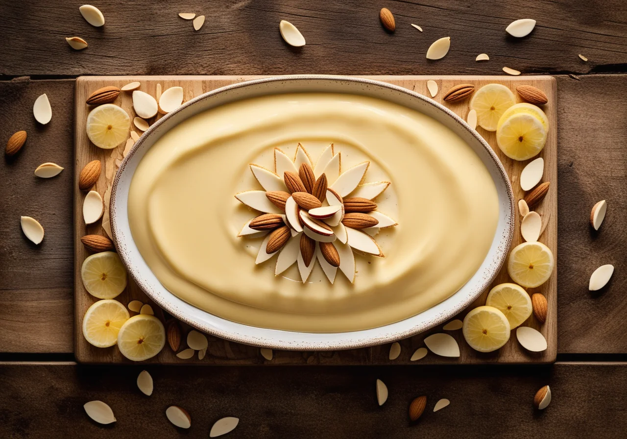 Lemon Cream with Almonds in Lemon