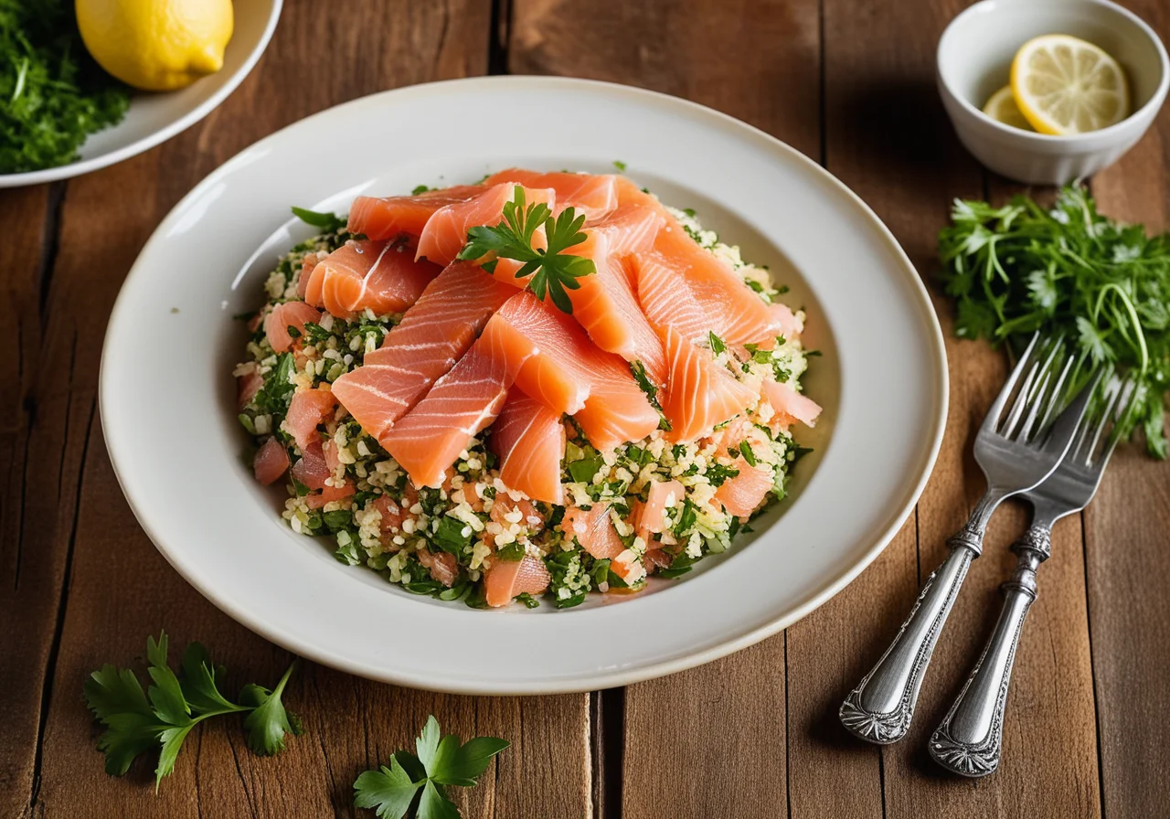 Bulgur Salad with Salmon