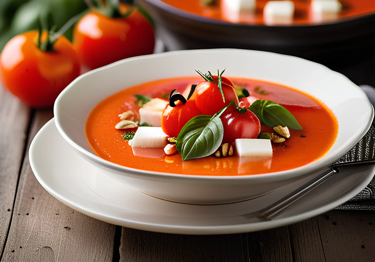Watermelon Tomato Soup with Parmesan