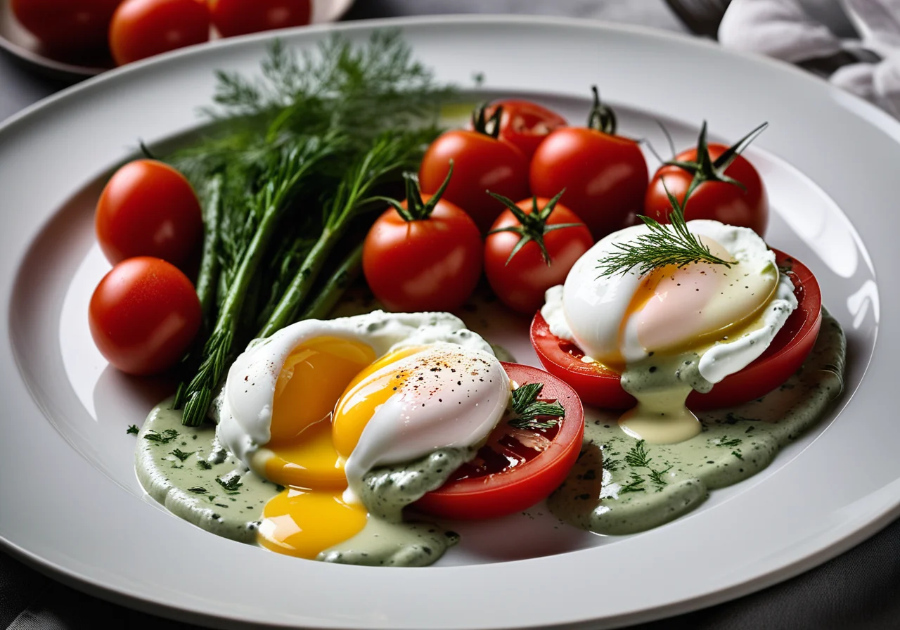 Lost Eggs with Creamy Herb Sauce