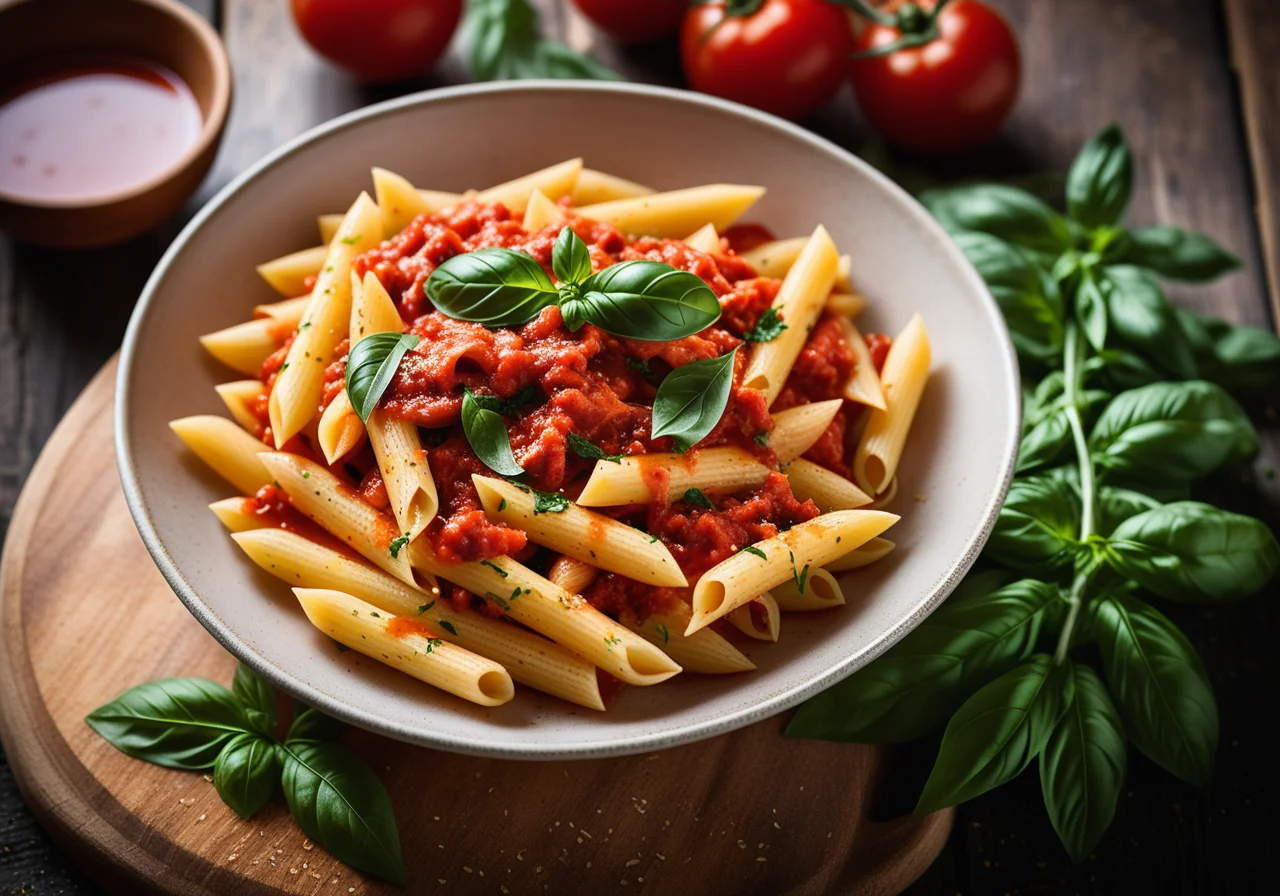 Penne with Spicy Tomato Sauce (all arrabiata)
