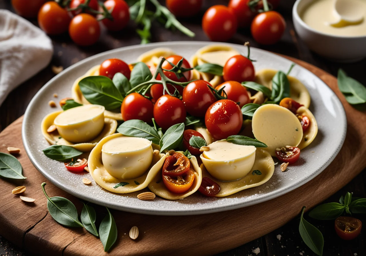 Baked Tortellini with Tomatoes and Ham