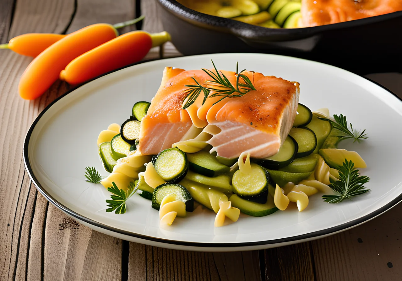 Pasta Gratin with Smoked Salmon and Horseradish