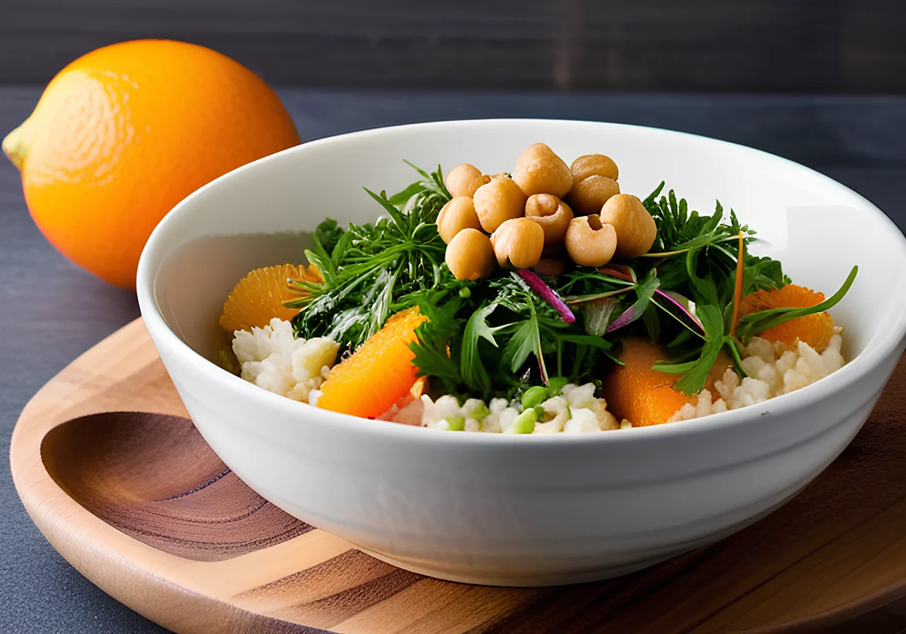 Rice Bowl with Chickpeas and Cashew Sauce