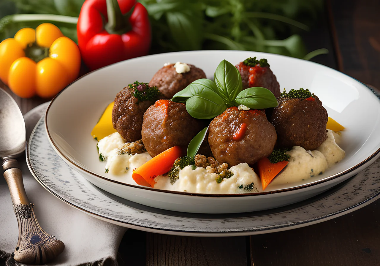 Buckwheat Vegetable Casserole with Meatballs