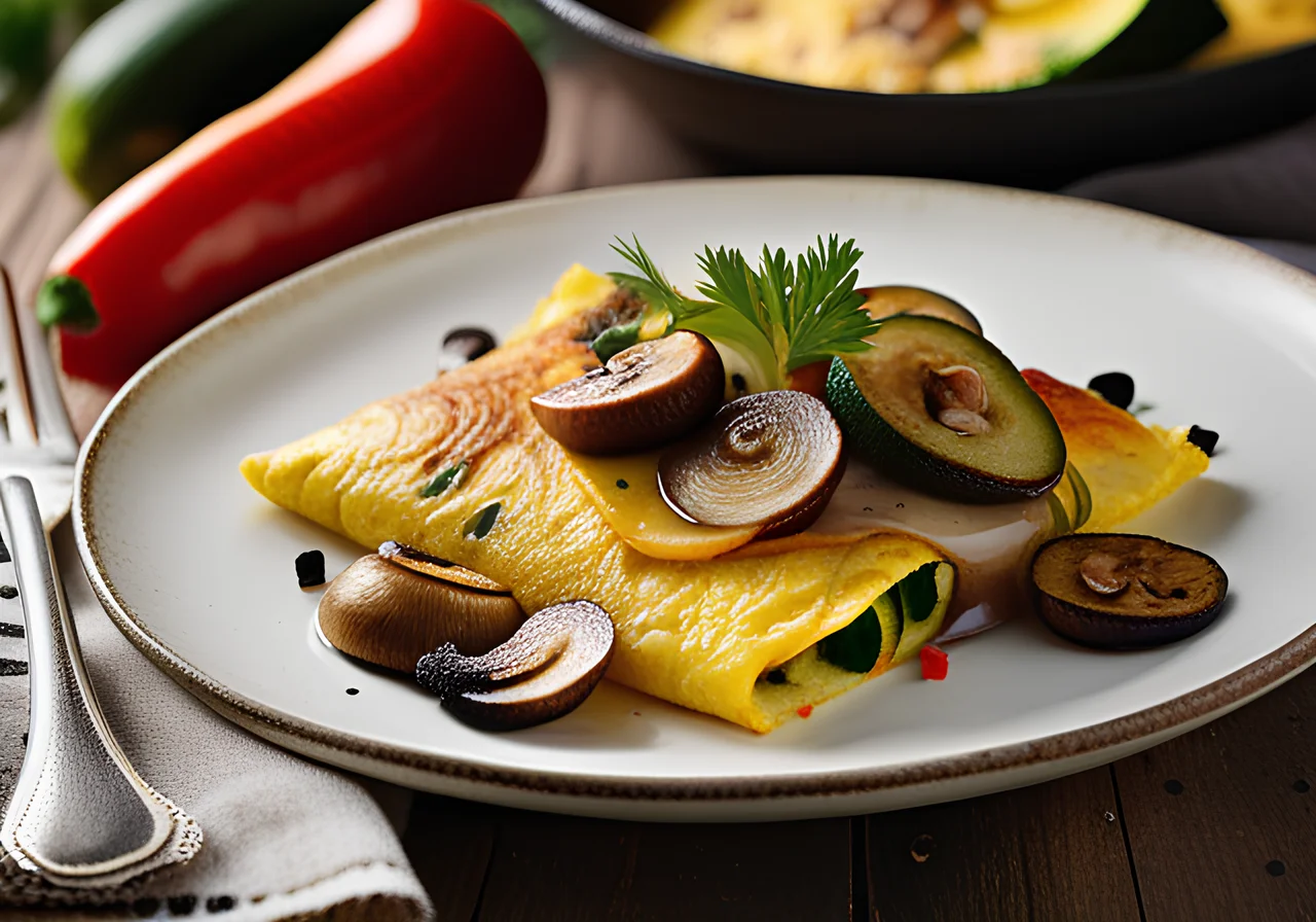 Omelette with Mushrooms and Vegetables