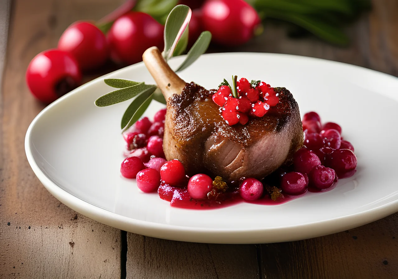 Lamb Chops with Rhubarb Chutney