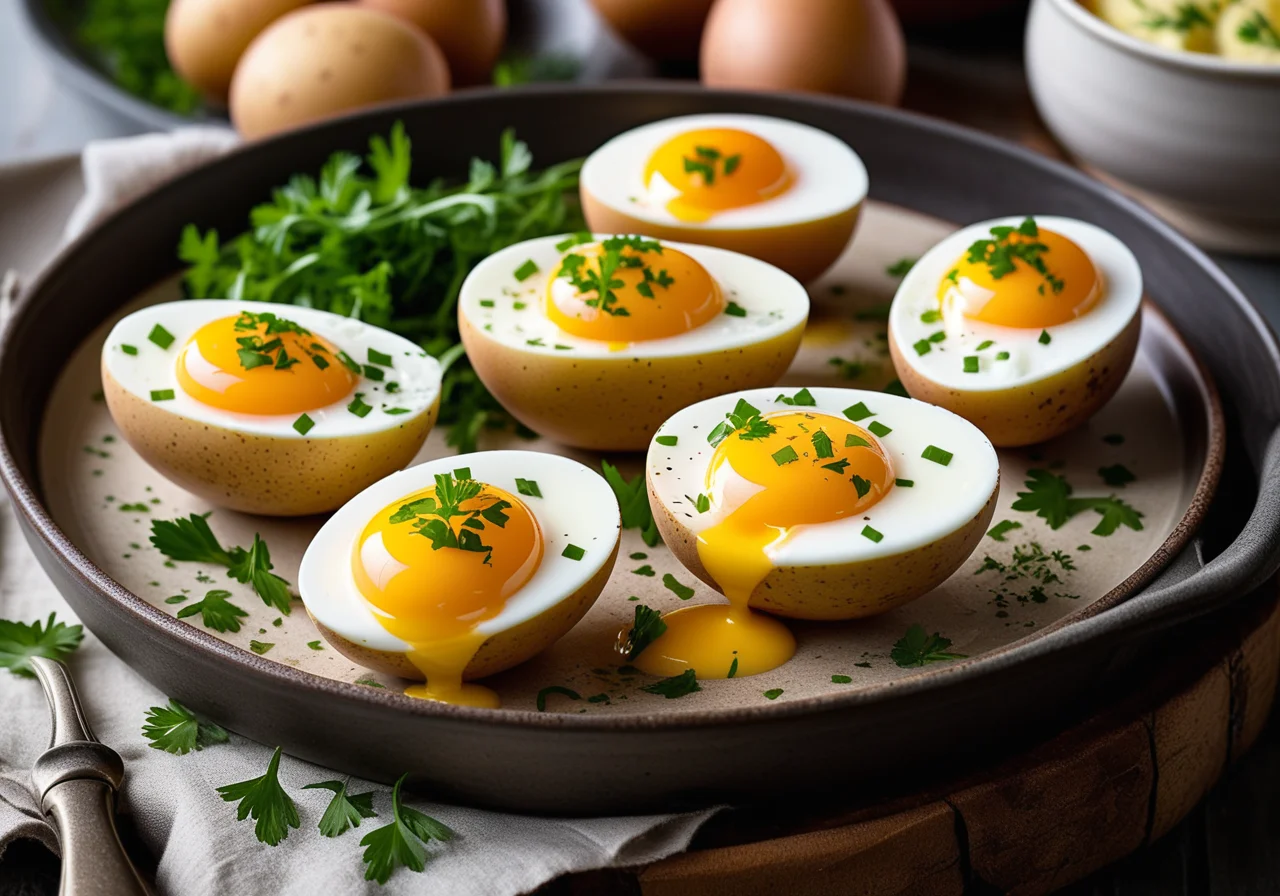Eggs in Herb Cream with Potatoes