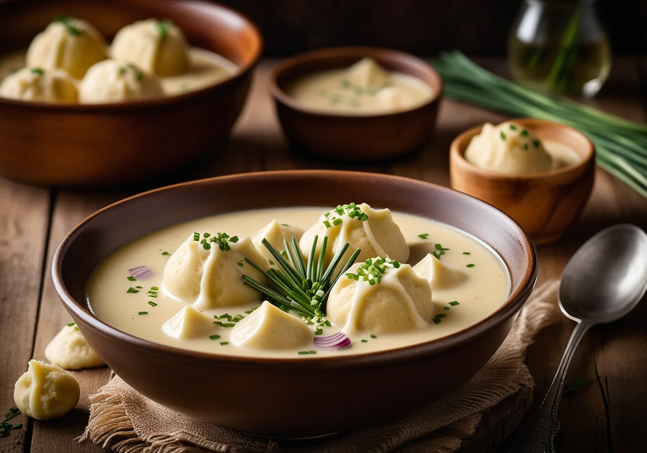 Creamy Swede Soup with Dumplings