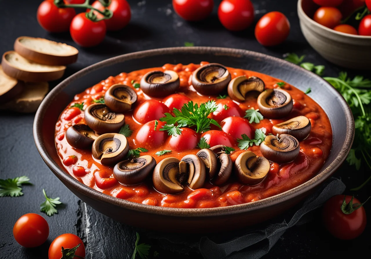 Mushrooms with Tomato Sauce