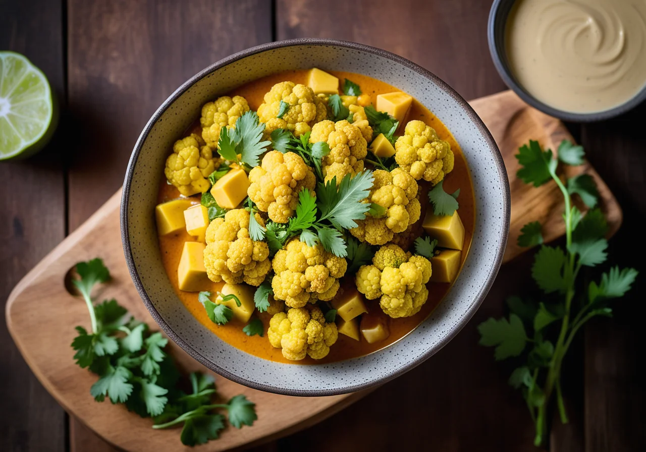 Cauliflower Curry with Romanesco and Chickpeas
