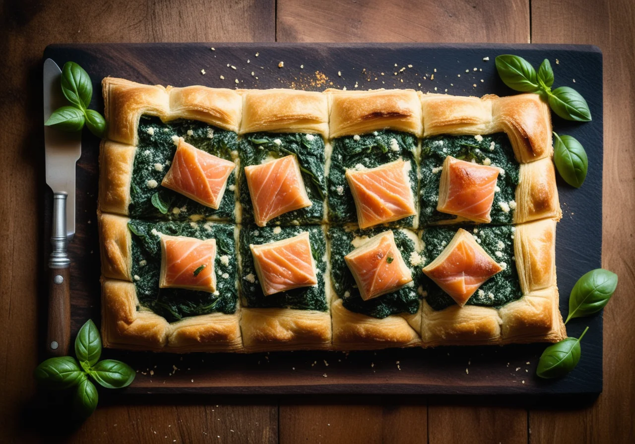 Salmon with Spinach and Ricotta in Puff Pastry