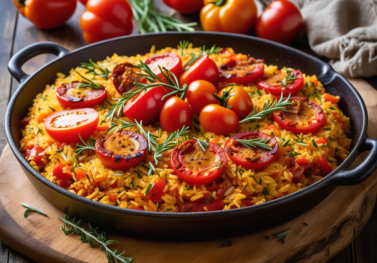 Paella with Zucchini and Chorizo