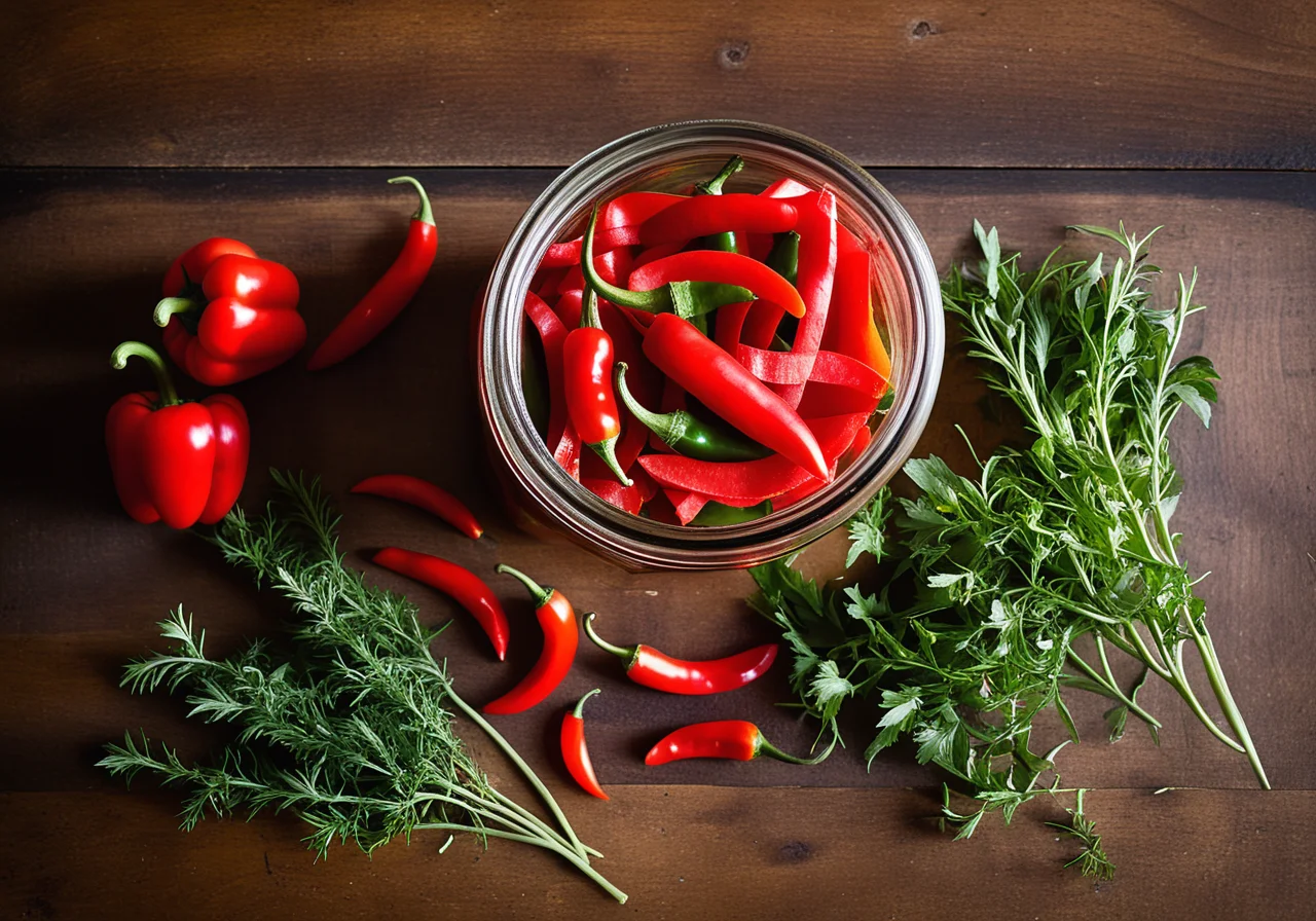 Pickled Red Bell Peppers