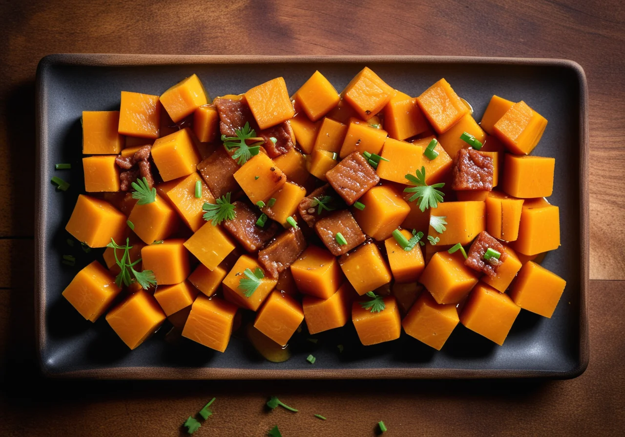 Vegetables and Meat in Gelée with Roasted Pumpkin
