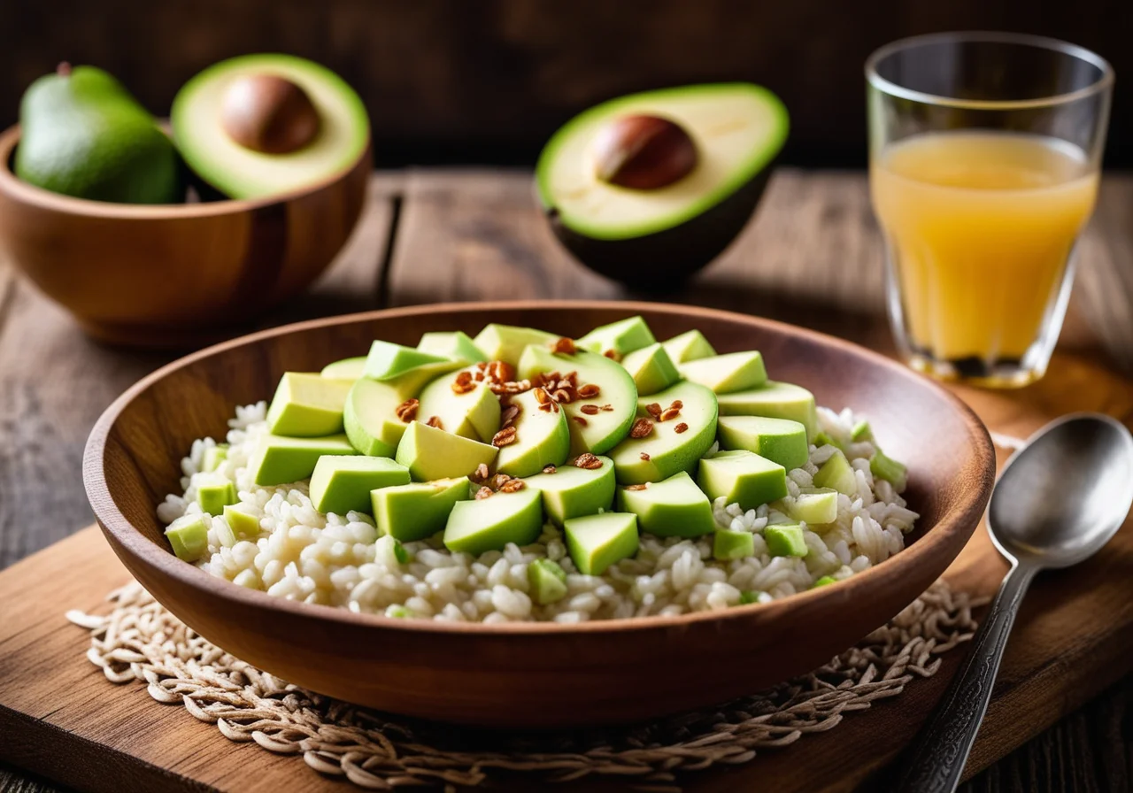 Rice Flakes Porridge with Avocado