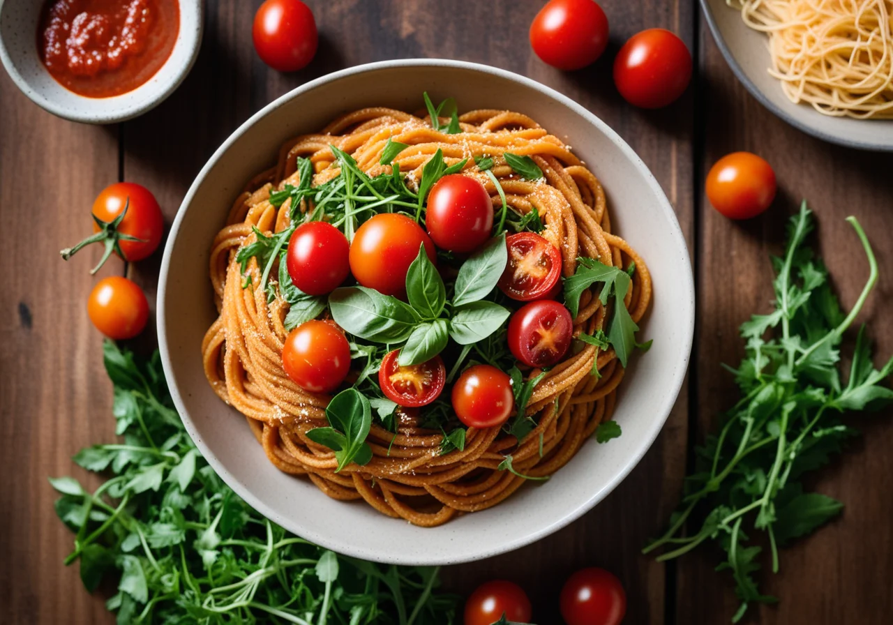 Spelt Noodles with Tomatoes