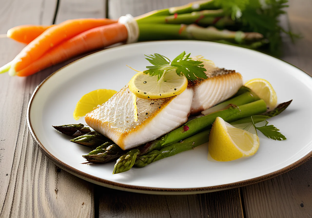 Baked Whitefish with Vegetable Salad