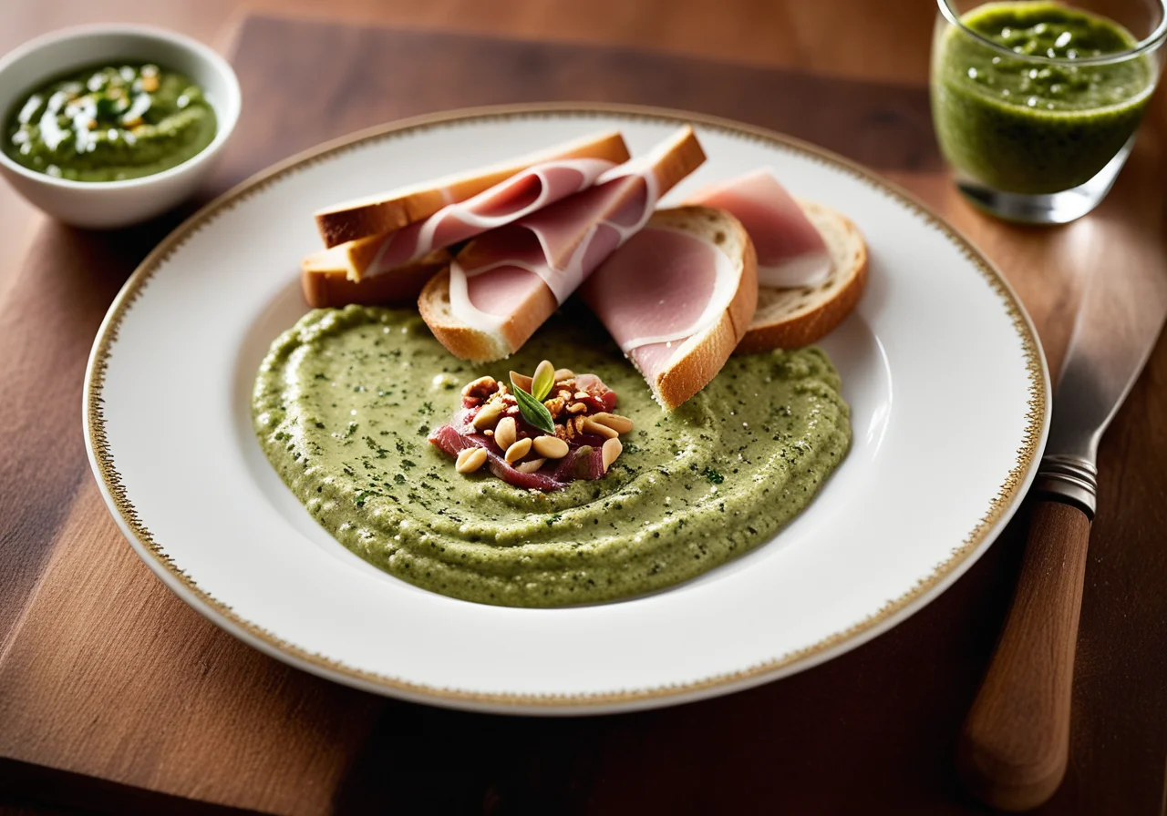 Sesame-Grissini with Ham and Pesto