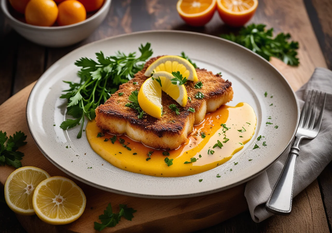 Sea bass schnitzel
