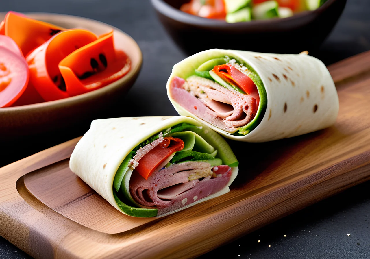 Vegetable and Salami Wraps