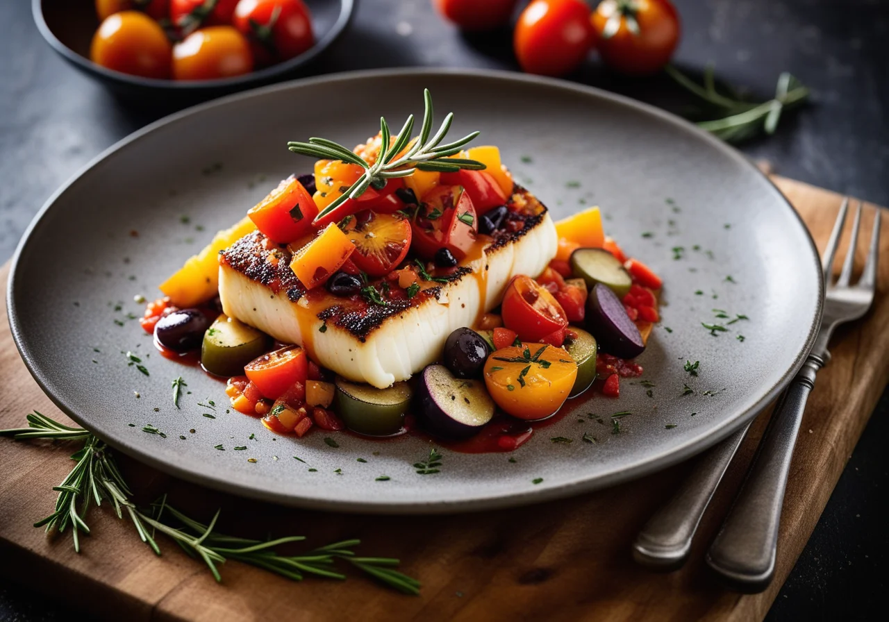 Cod with Caponata