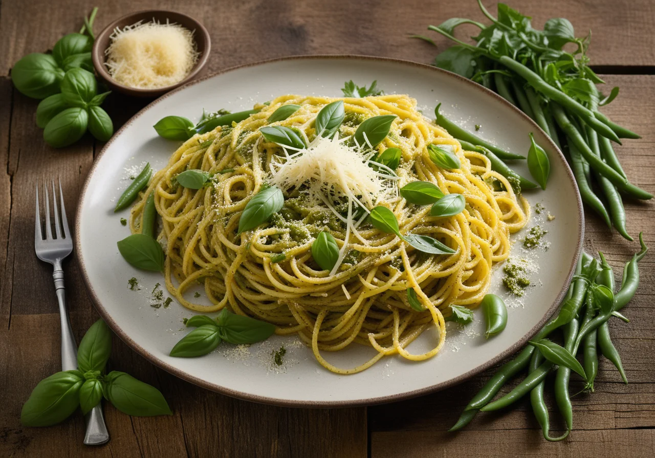 Pasta with Green Beans and Pesto