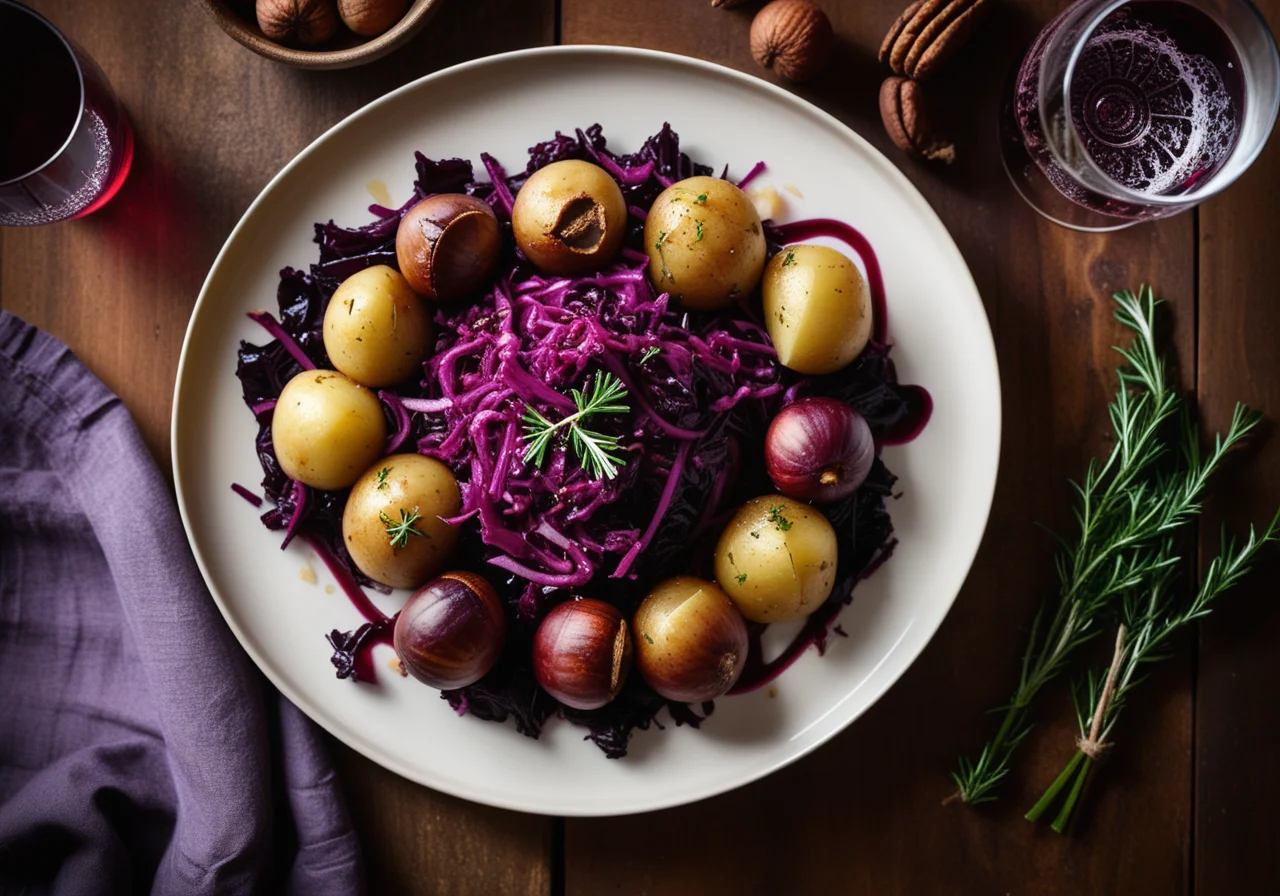 Red Cabbage with Apple and Chestnut