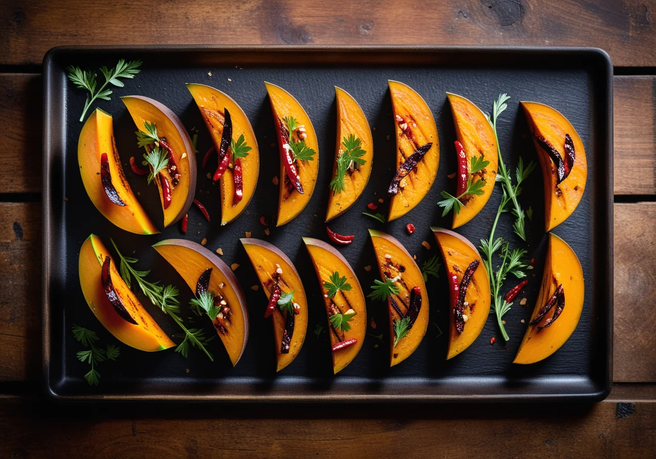 Grilled Pumpkin Marinated with Olives