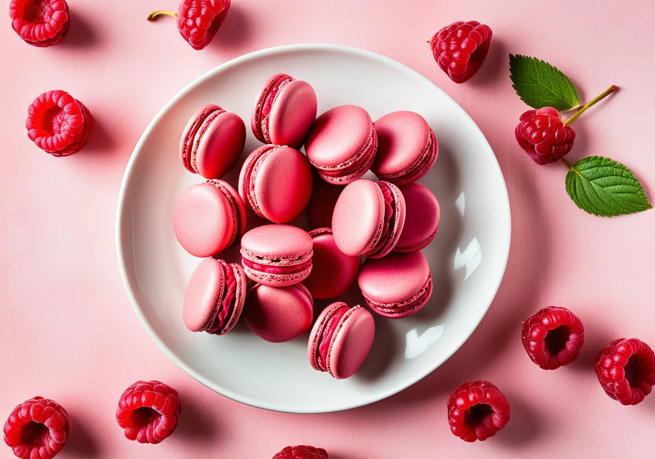 Raspberry Macarons