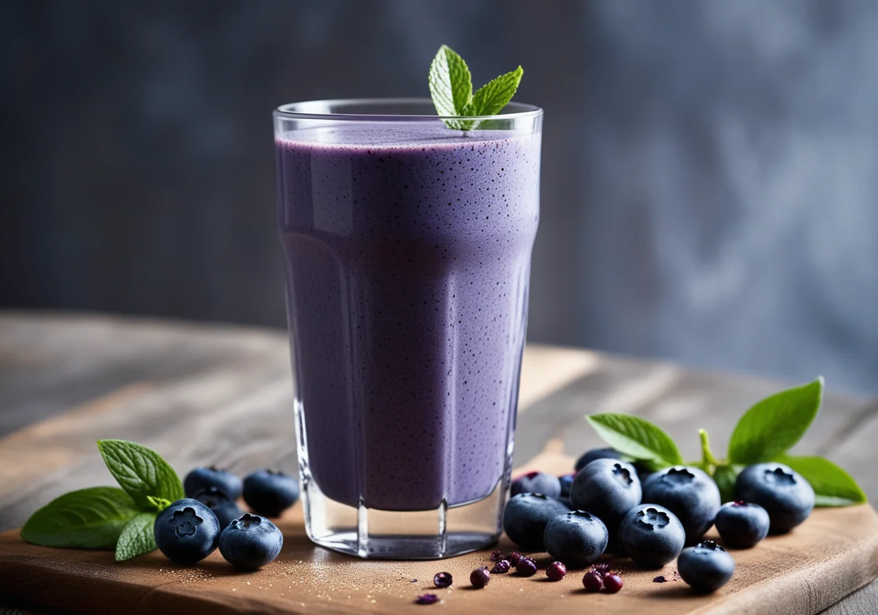 Blueberry Smoothie with Chia Seeds