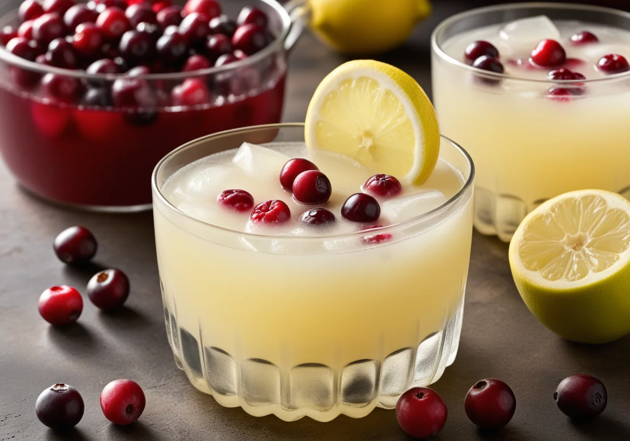 Lemon Apple Punch with Cranberries