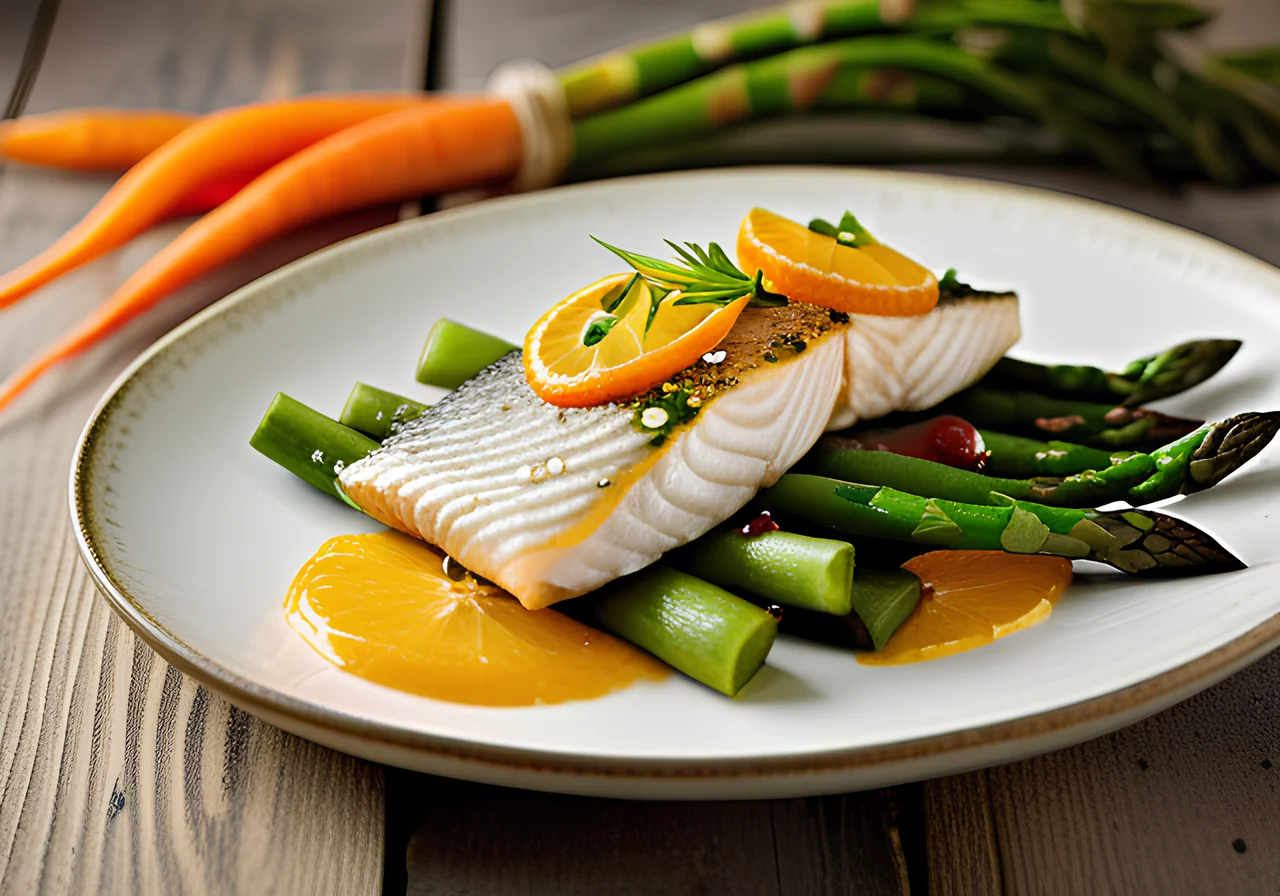 Steamed Fish with Spring Vegetables