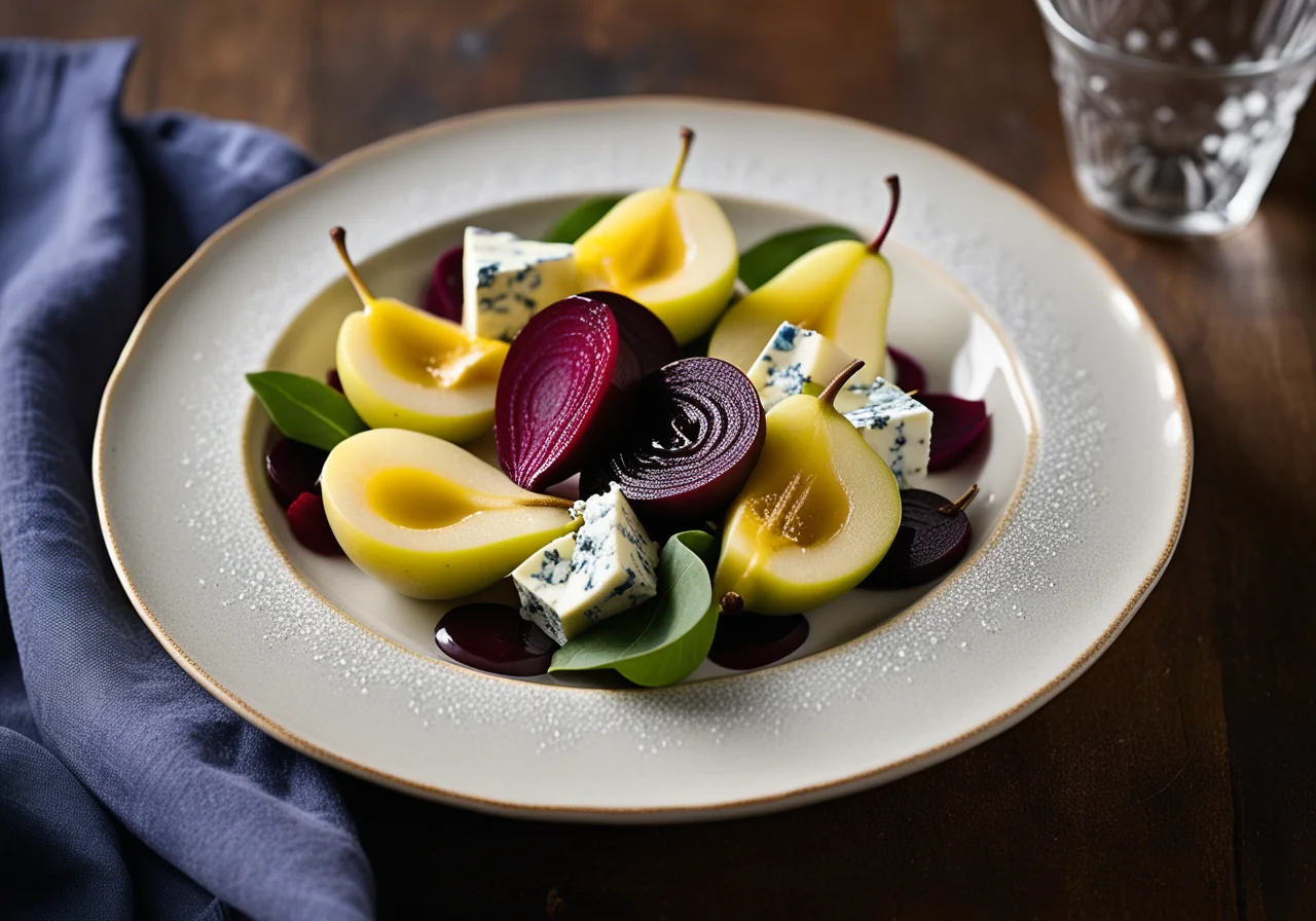 Pear, Blue Cheese and Lemon Gelée Salad