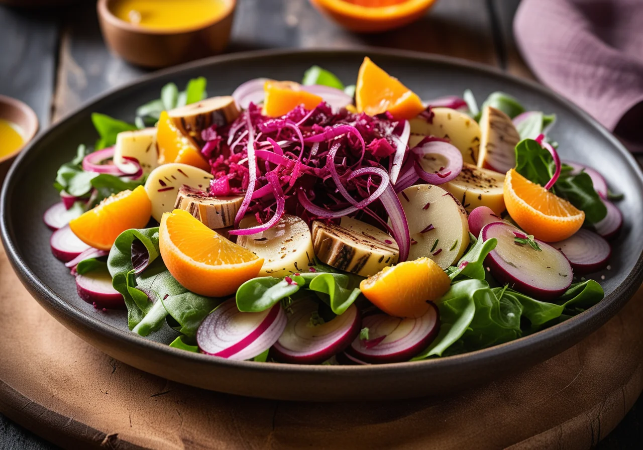 Potato Beetroot Salad with Smoked Mackerel