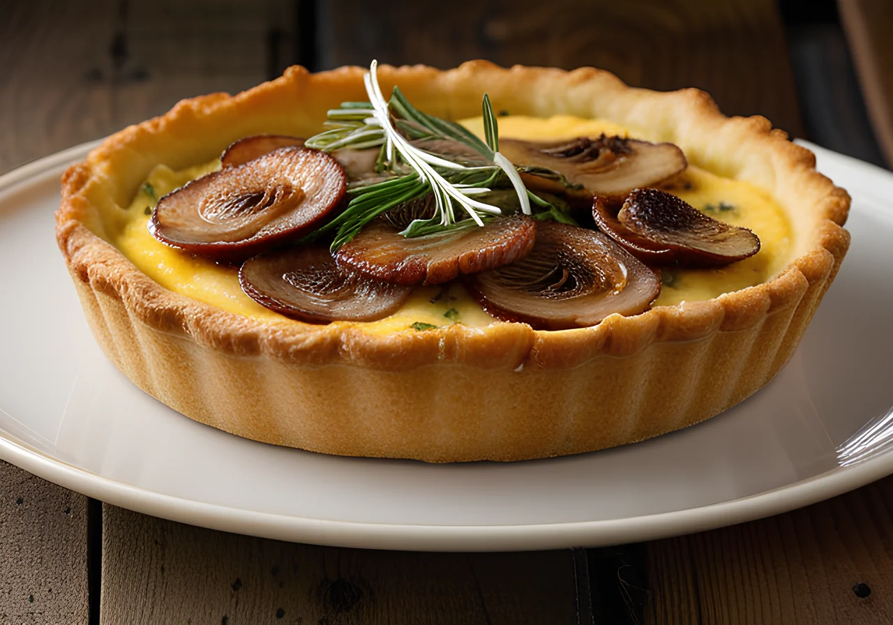 Savory Tart with Onions, Mushrooms and Sausage